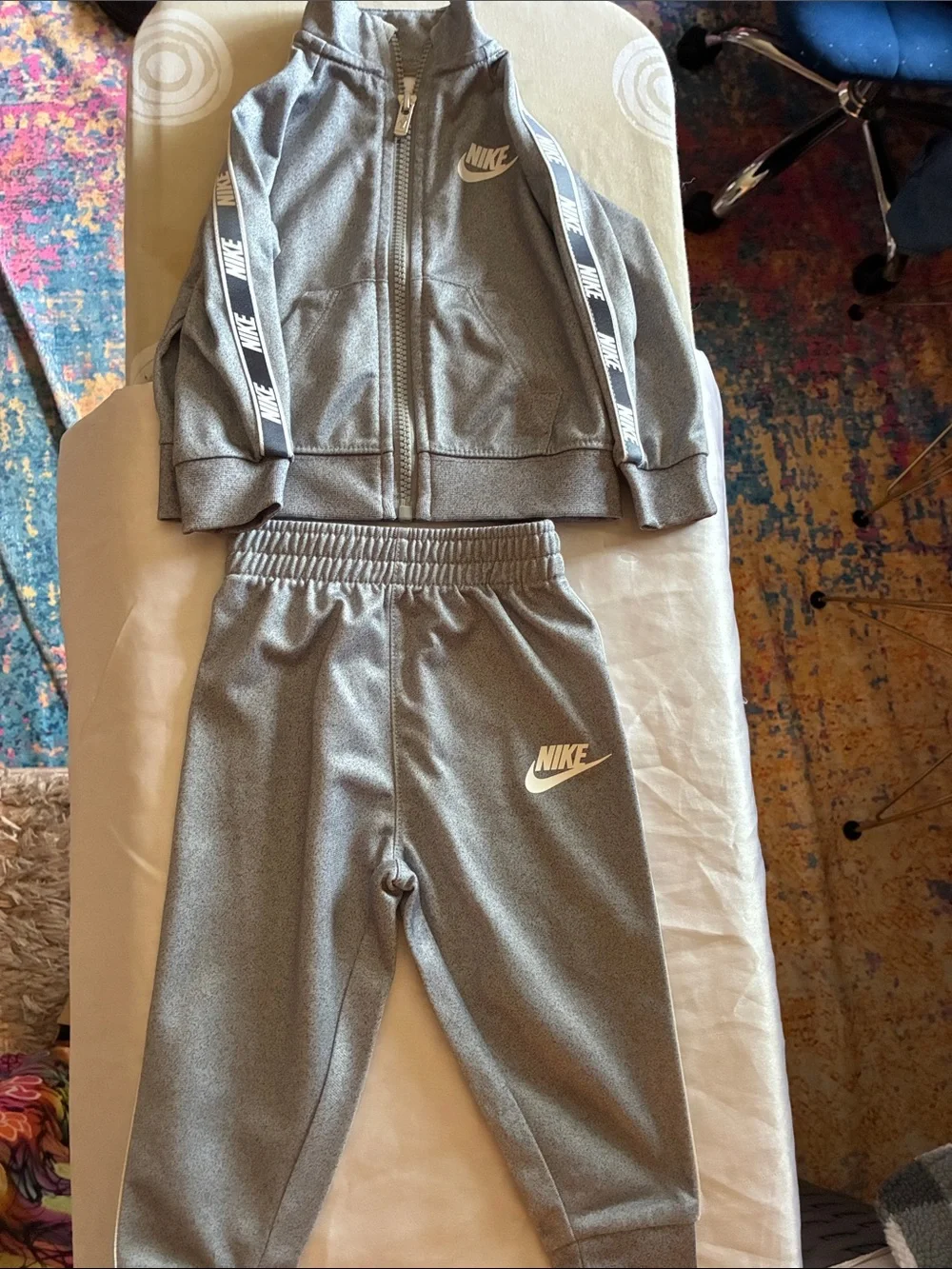 Nike Kids Gray Logo Joggers with Branded Tape